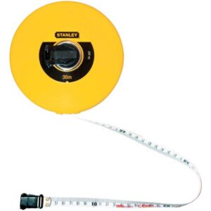 Stanley Fiberglas-Bandmaß 0-34-297 - 30 m / 12,7 mm - Kompaktes, schlagfestes ABS-Kunststoff-Gehäuse - Hohe Genauigkeitsklasse III