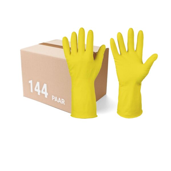 Latex Haushaltshandschuhe Gummihandschuhe Spülhandschuhe Rollrand - 144 Paar – Bild 2