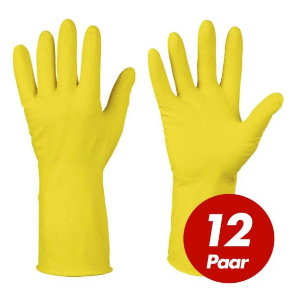 Latex Haushaltshandschuhe Gummihandschuhe Spülhandschuhe Rollrand - 12 Paar – Bild 2