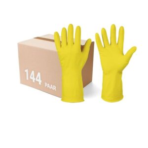 Latex Haushaltshandschuhe Gummihandschuhe Spülhandschuhe Rollrand - 144 Paar