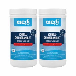mediPOOL Schnell-Chlor Granulat 1 kg - Chlorgranulat Aktivchlor Poolreinigung Poolpflege
