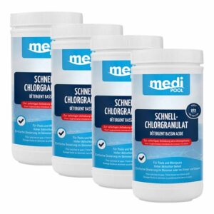 mediPOOL Schnell-Chlor Granulat 1 kg - Chlorgranulat Aktivchlor Poolreinigung Poolpflege