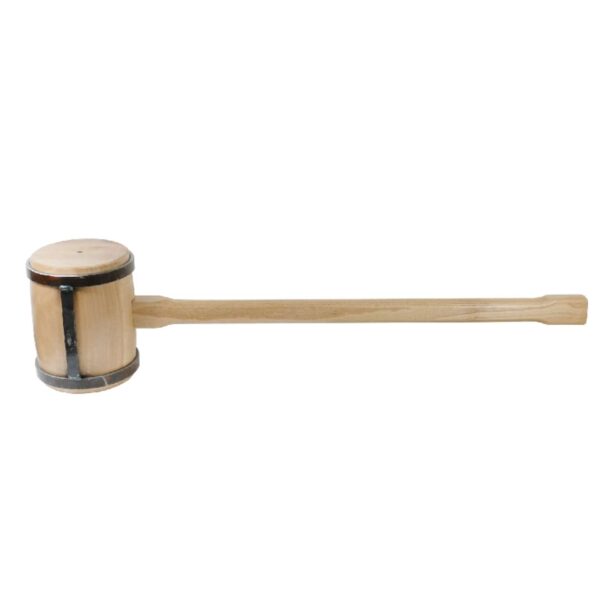 HaWe Holzschlegel aus Hartholz, Klopfholz, Holzhammer Lackierter Stiel mit Querverstrebung, 4kg, 6kg – Bild 2