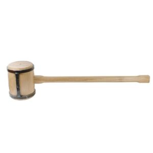 HaWe Holzschlegel aus Hartholz, Klopfholz, Holzhammer Lackierter Stiel mit Querverstrebung, 4kg, 6kg
