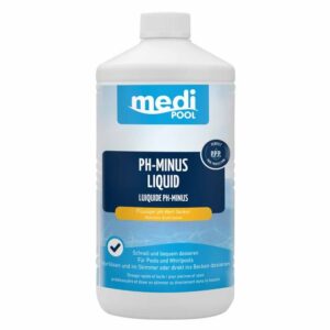 mediPOOL pH-Minus Liquid 1 L, pH Senker, pH Regulator, Wasserpflege, Flüssigchlor