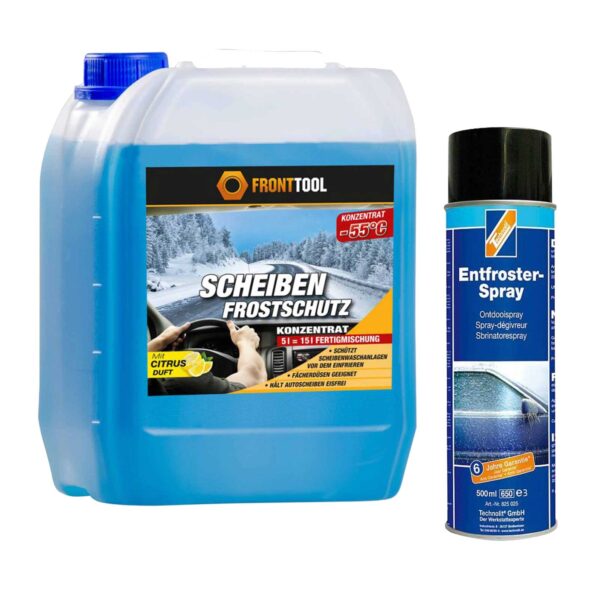 FRONTTOOL Scheibenfrostschutz & Entfroster Set, Scheibenenteiser, Schlossenteiser, Frostschutzmittel, Frostschutz – Bild 2