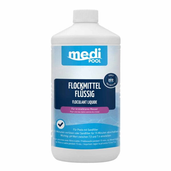 medi POOL Flockmittel flüssig 1 Liter, Flockungsmittel, Flockmittel, Wasserpflege – Bild 2