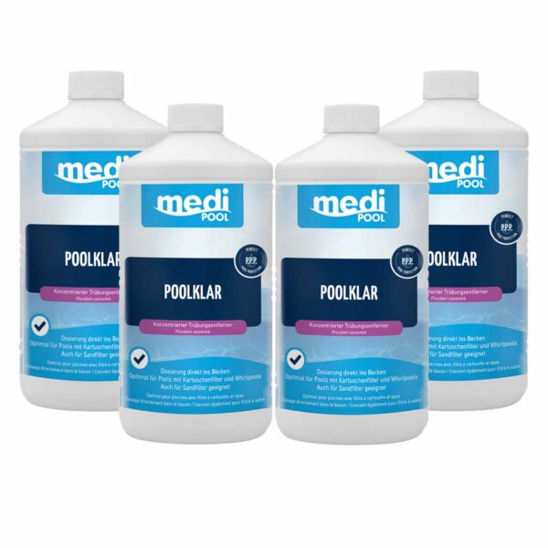mediPOOL PoolKlar 1 Liter, Trübungsbeseitiger, Klareffekt, Wasserpflege, Poolreiniger – Bild 2