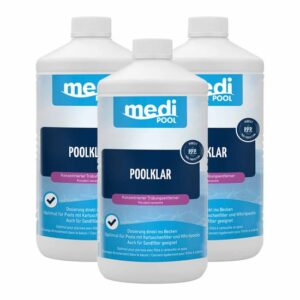 mediPOOL PoolKlar 1 Liter, Trübungsbeseitiger, Klareffekt, Wasserpflege, Poolreiniger