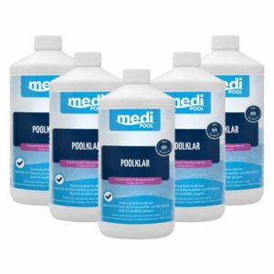 mediPOOL PoolKlar 1 Liter, Trübungsbeseitiger, Klareffekt, Wasserpflege, Poolreiniger
