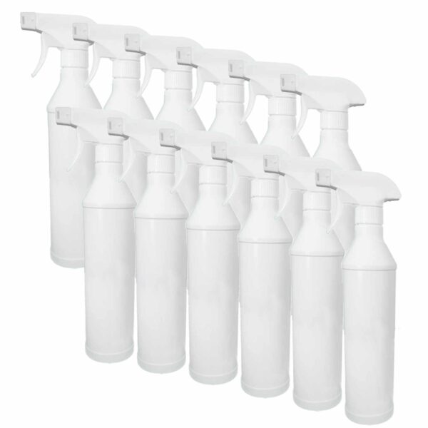 Sprühflasche leer inkl. Sprühkopf mit Schaumfunktion 500ml - 12 Stück ohne Beschriftung, weiß – Bild 2
