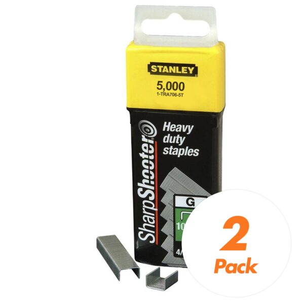 STANLEY Klammern Typ G 1-TRA706T-5T 10 mm - Ersatzklammern für Elektro- & Handtacker - 10000 Stück – Bild 2