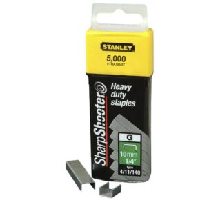 Stanley Klammern Typ G (10 mm, aus Flachdraht, wiederverschließbare Verpackung, rostbeständig) 5000 Stück, 1-TRA706-5T