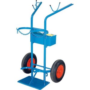 Flaschenwagen Gasflaschenwagen Vollgummi Reifen 2 x 40l / 50l Flaschen + Werkzeugkiste