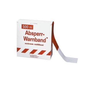Absperrband - 500 m / rot-weiß, Flatterband, Warnband, Sicherungsband, Absperrflatterband, reißfest
