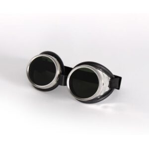 Schraubringbrille mit Schlauchgummipolster 50mm Glasdurchmesser, Gläser klar oder grün getönt DIN 4-6, Schutzbrille, Schweißschutzbrille