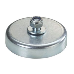 Magnetfuß mit Stoppmutter Ø 63mm - Flachgreifer Magnet mit M8 Gewinde - Haftkraft bis zu 37 kg (363 N)