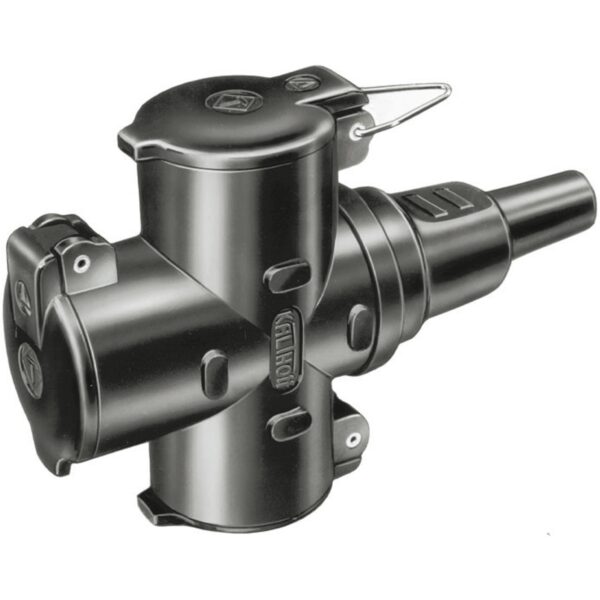 Rimag Vollgummi-Dreiwegekupplung Strombuchse 3-fach 250 V mit Knickschutz und Deckel – Bild 2