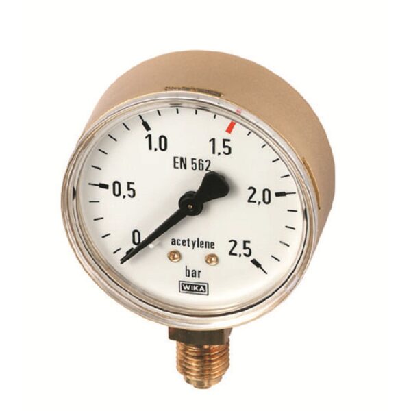 Druckmessgerät Manometer Acetylen R 1/4 Zoll 2,5 bar - Durchfluss bis 1,5 L/min – Bild 2