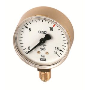 Arbeitsmanometer Manometer Druckmessgerät Sauerstoff R 1/4 Zoll - 16 bar - bis 10 L / min