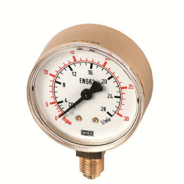 Manometer Arbeitsmanometer, Druckmessgerät Argon R 1/4 Zoll - Durchfluss bis 30L/min. – Bild 2