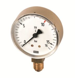 Rimag Arbeitsmanometer Druckluft R 1/4 Zoll bis 16 bar, Druckmessgerät Ø 63mm