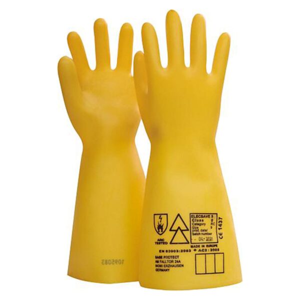 Elektriker Handschuhe 1000 Volt, Elektro Handschuh, Naturlatex, störlichtbogengeprüft, säure- u. ölbeständig – Bild 2