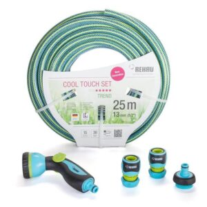 REHAU Gartenschlauch Set Cool Touch 1/2" 25 m Wasserschlauch für Bewässerung SET