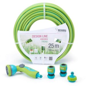 REHAU Gartenschlauch Set Design Line 1/2" 25 m Wasserschlauch für Bewässerung SET