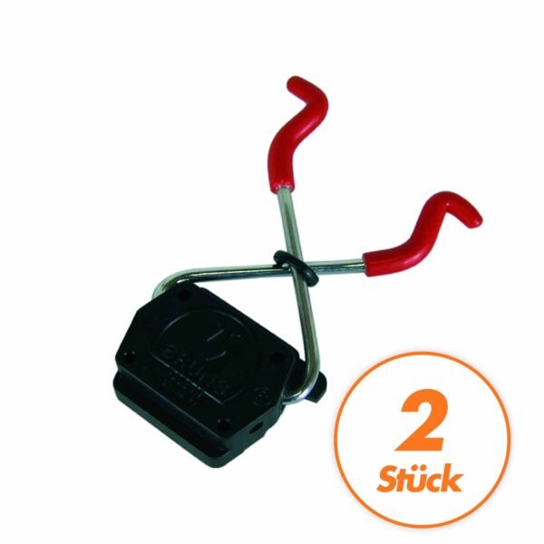 Bruns Universal-Gerätehalter, Tragkaft 5 kg - 2 Stück, Stahl verzinkt, Sockel bruchsicher, greift stufenlos – Bild 2