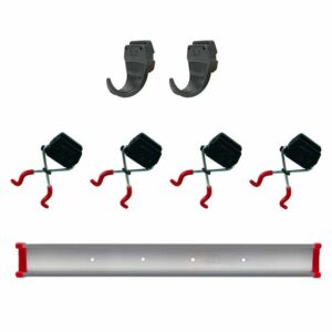 Bruns Gerätehalter-Set Universal, Geräteleiste, Werkzeughalter, Gartengerätehalter, Wandhalter auf 100cm Schiene