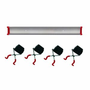 Gerätehalter-Set Universal, Geräteleiste, Werkzeughalter, Gartengerätehalter, Wandhalter auf 50cm Schiene