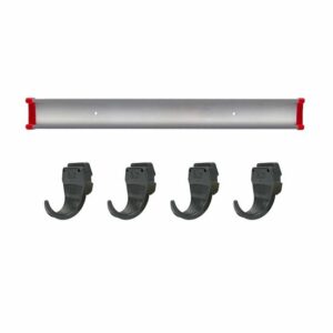 Bruns Gerätehaken-Set Universal, Geräteleiste, Werkzeughalter, Gartengerätehalter, Wandhalter auf 50cm Schiene