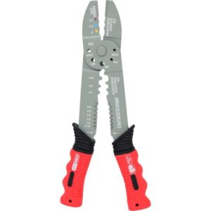 KS-Tools Multifunktions-Crimpzange 115.1231 Kabelzange, Abisolierzange mit Abscherfunktion - 220mm