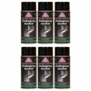 HaWe Zinkspray dunkel 6x 400 ml, Rostschutz, Grundierung, Korrosionsschutz, Zinkausbesserungsspray