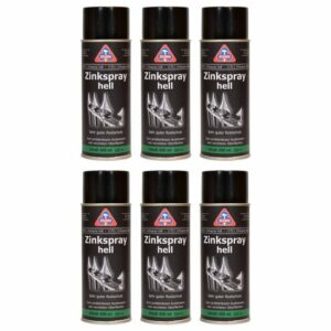 HaWe Zinkspray hell 6x 400 ml, Rostschutz, Grundierung, Korrosionsschutz, Zinkausbesserungsspray