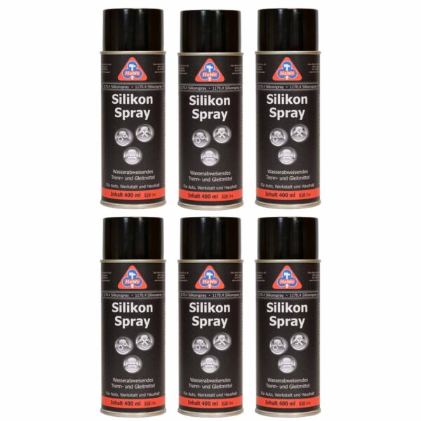 HaWe Silikonspray 6x 400 ml, Siliconspray, Schmieröl, Schmiermittel, Gleitmittel, Schutzspray, Pflegespray – Bild 2