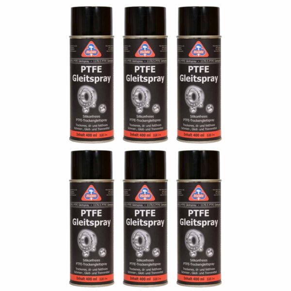 HaWe PTFE-Gleitspray 6x 400 ml, Schmiermittel, Kriechöl, Trockenschmierung, Antihaftspray – Bild 2