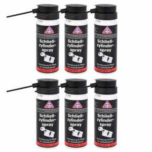 HaWe Schließzylinderspray mit PTFE 6x 50 ml, Türschlossspray, Schmieröl, Türschlosspflege, Enteiserspray