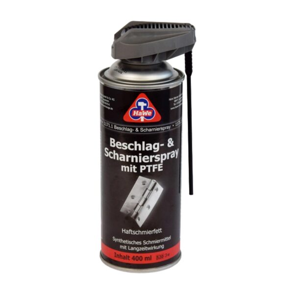 HaWe Beschlag- und Scharnierspray mit PTFE 400 ml, Schmierspray, Schmieröl, Pflegespray, Kriechöl – Bild 2