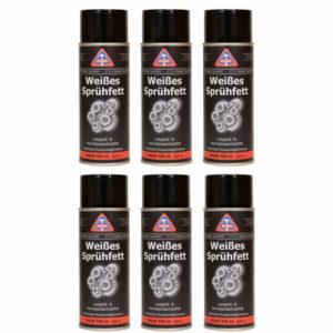 HaWe Weißes Sprühfett 6x 400 ml, Langzeitschmierfett, Langzeitfett, Schmierfett, Allzweckfett, Haftfett, Fettspray