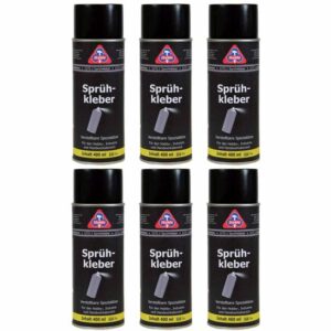 HaWe Sprühkleber 6x 400 ml, Kontaktkleber, Haftkleber, Universalkleber, Alleskleber, Kraftsprühkleber