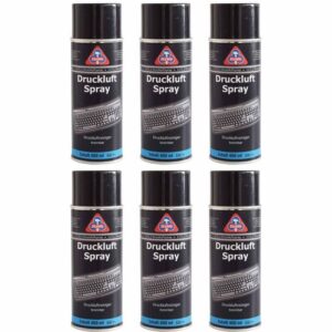 HaWe Druckluftspray brennbar 6x 400 ml, Druckluftreiniger, Reinigungsspray, Druckgasspray, Luftspray
