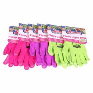 Spontex Gartenhandschuhe Flexy Light 6 Paar, Handschuh, Gartenarbeit, Damenhandschuh, Anti-Rutsch-Noppen, waschbar