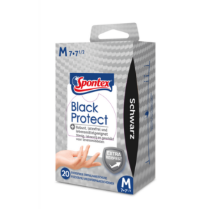 Spontex Einmalhandschuhe Black Protect 20 Stück, Einweghandschuhe schwarz, Nitrilhandschuhe, puderfrei