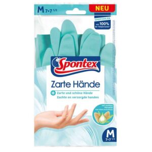 Spontex Haushaltshandschuhe Zarte Hände, Handschuhe, Spülhandschuhe, mit Mandelöl, Naturkautschuklatex