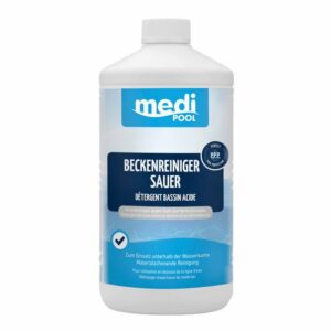 mediPOOL Beckenreiniger sauer 1 Liter, Grundreiniger, Poolreiniger, Randreiniger
