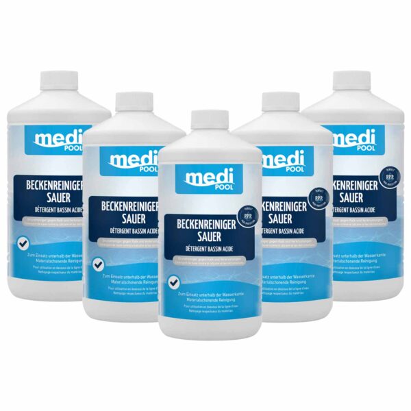 mediPOOL Beckenreiniger sauer 1 Liter, Grundreiniger, Poolreiniger, Randreiniger, Beckenrandreiniger – Bild 2