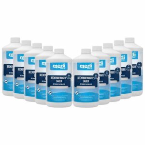 mediPOOL Beckenreiniger sauer 1 Liter, Grundreiniger, Poolreiniger, Randreiniger, Beckenrandreiniger