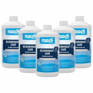mediPOOL Beckenreiniger sauer 1 Liter, Grundreiniger, Poolreiniger, Randreiniger, Beckenrandreiniger